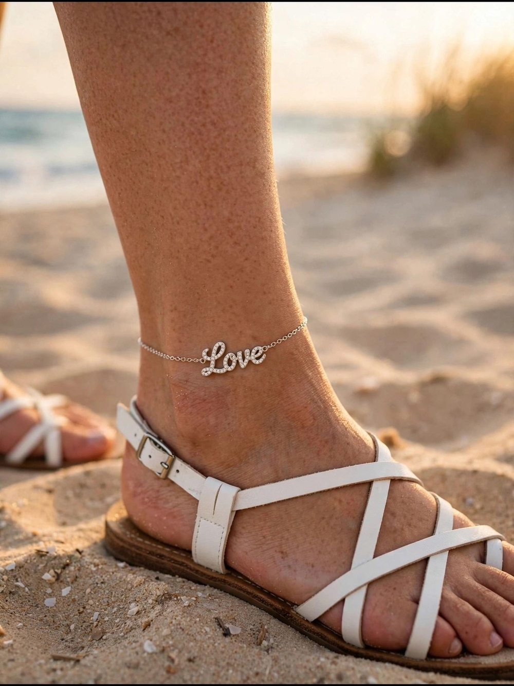 Sterling Silver Love Anklet